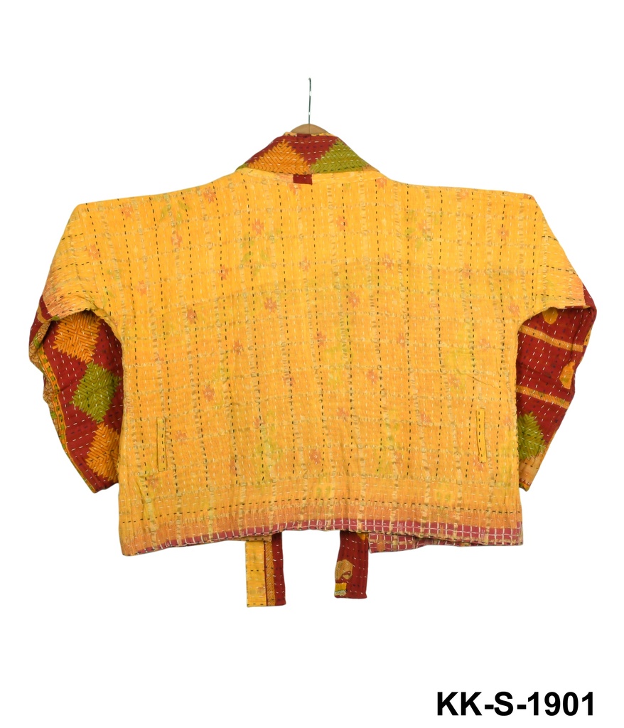 Upcycled & reversible Kantha Jacket - Short - 1901