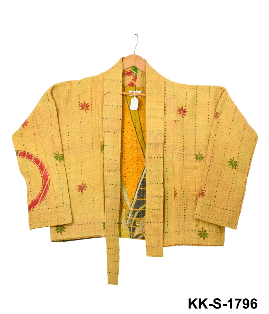 Upcycled & reversible Kantha Jacket - Short - 1796