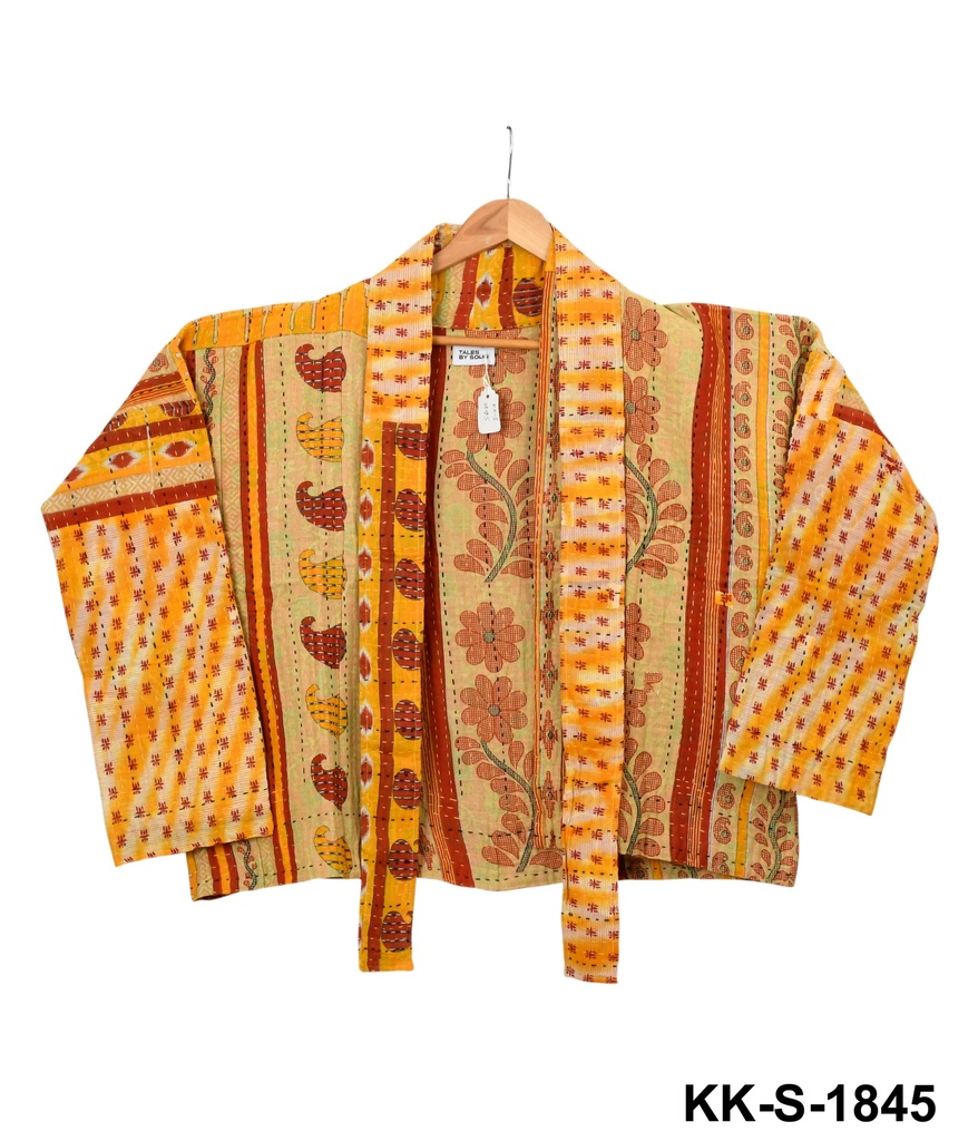Upcycled & reversible Kantha Jacket - Short - 1845
