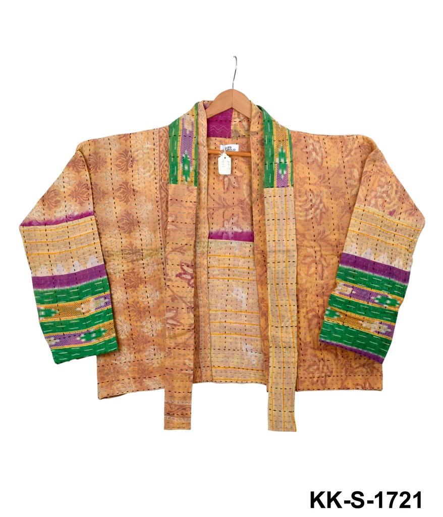 Upcycled & reversible Kantha Jacket - Short - 1721