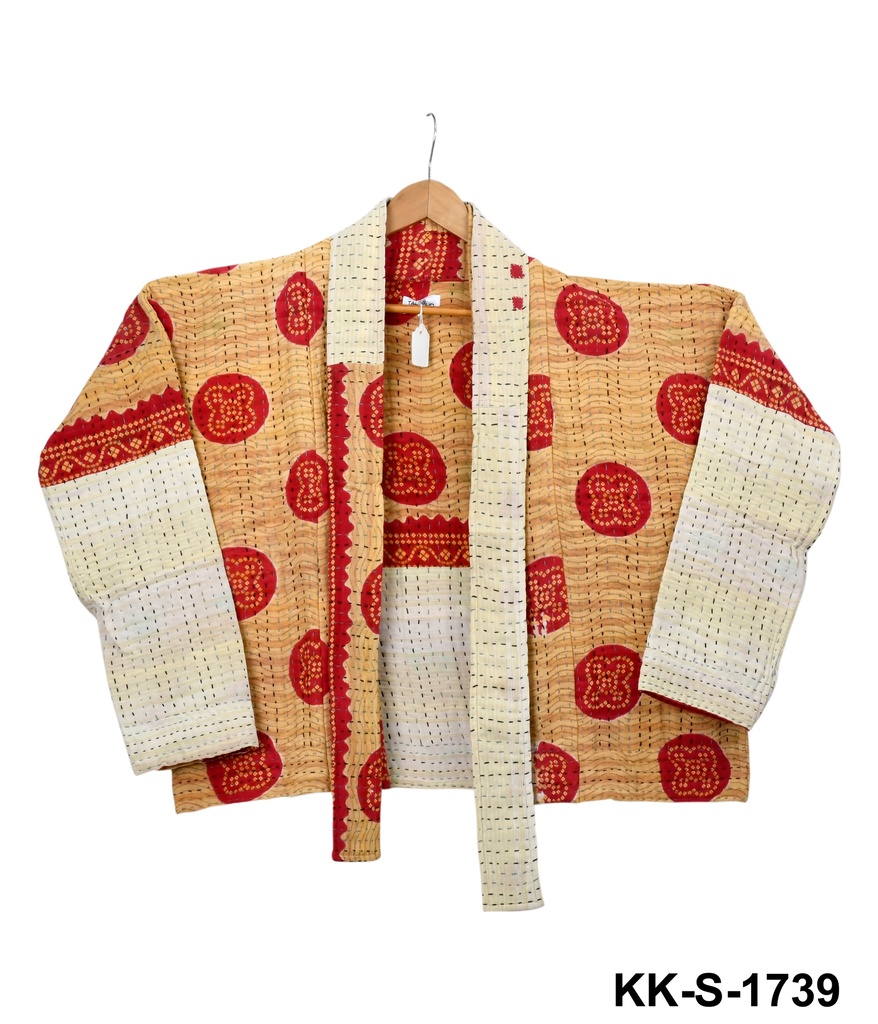 Upcycled & reversible Kantha Jacket - Short - 1739